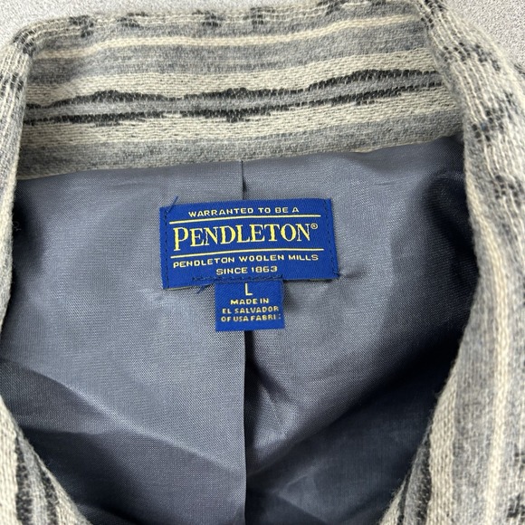 Pendleton Women's Large‎ Aztec Woolen Mills Full Zip Jacket Gray Virgin Wool - Picture 3 of 15